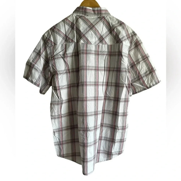 Coastal Men’s western style plaid SS shirt with pearl snap buttons.  Size 2XL - Picture 2 of 9